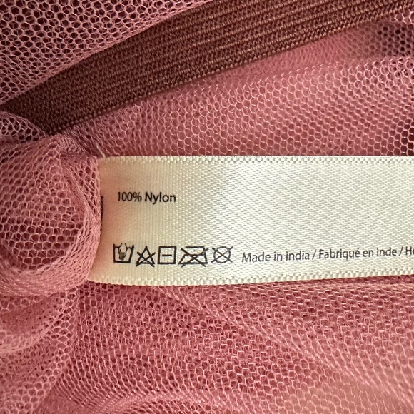 Free People FP One + Net Godet Half Slip Sheer Skirt in Apricot Combo - Picture 15 of 15